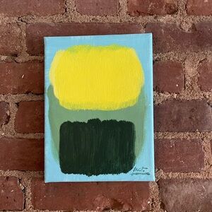 Original Acrylic - "Tanpopo" Modern Dandelion Art 9x7
